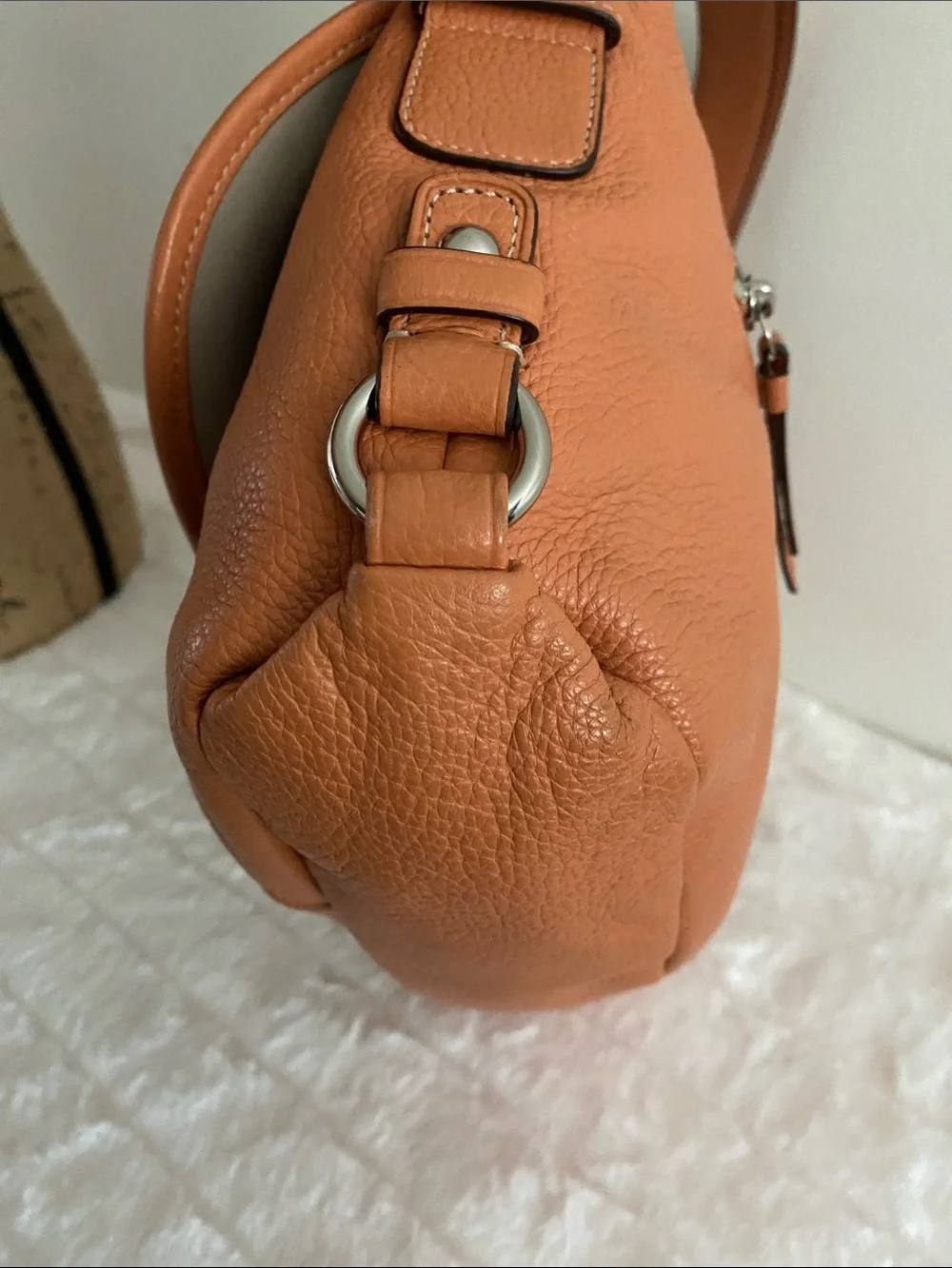 Coach Legacy Pebbled Leather Flap Convertible Shoulder Bag In Camel - Picture 13 of 17
